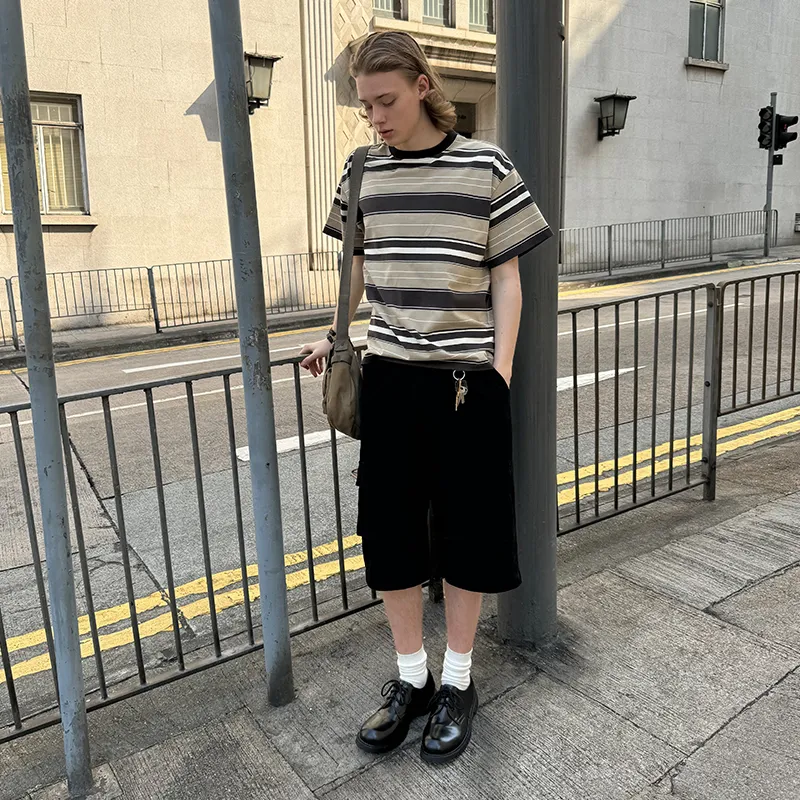 COUNTRY MOMENT T Shirts Men Brown Stripes-4