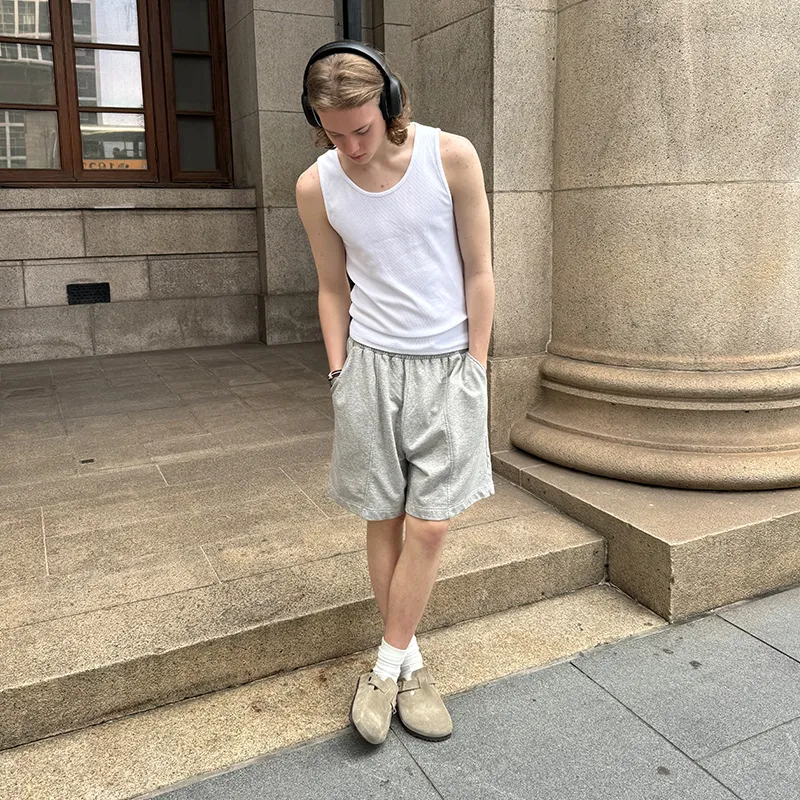 COUNTRY MOMENT Casual Shorts Unisex Gray-5