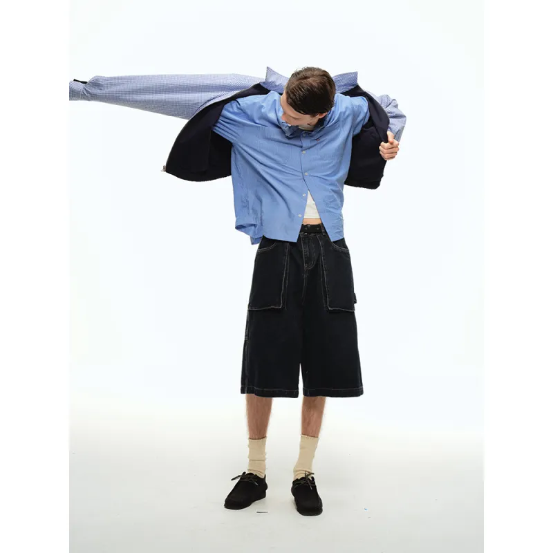 COUNTRY MOMENT Denim Shorts Unisex Denim Blue-3