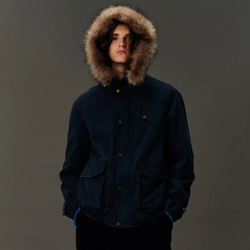 COUNTRY MOMENT Puffer Jacket Unisex Navy Blue-4