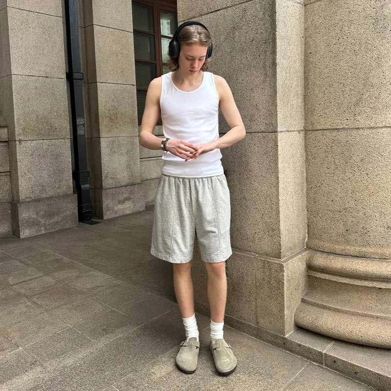 COUNTRY MOMENT Casual Shorts Unisex Gray-3