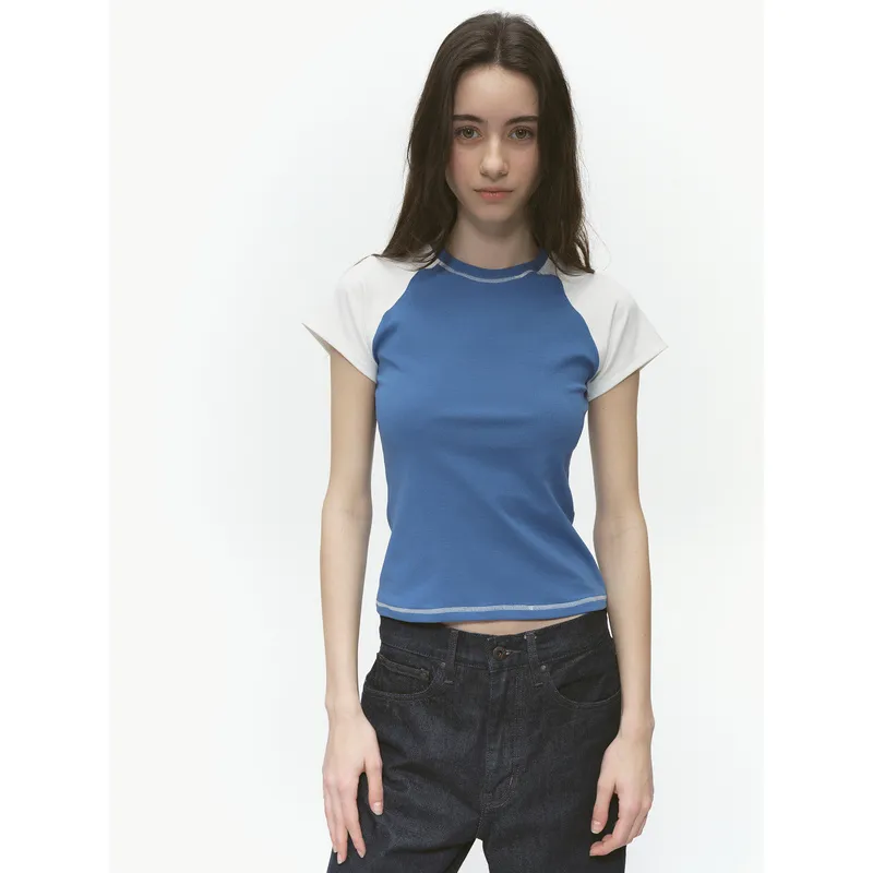 COUNTRY MOMENT T Shirt Women's Blue White-5