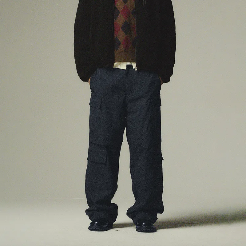COUNTRY MOMENT Cargo Pants Unisex Navy Blue-3