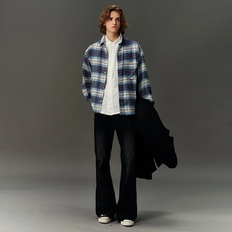COUNTRY MOMENT Shirt Unisex Blue Plaid-5