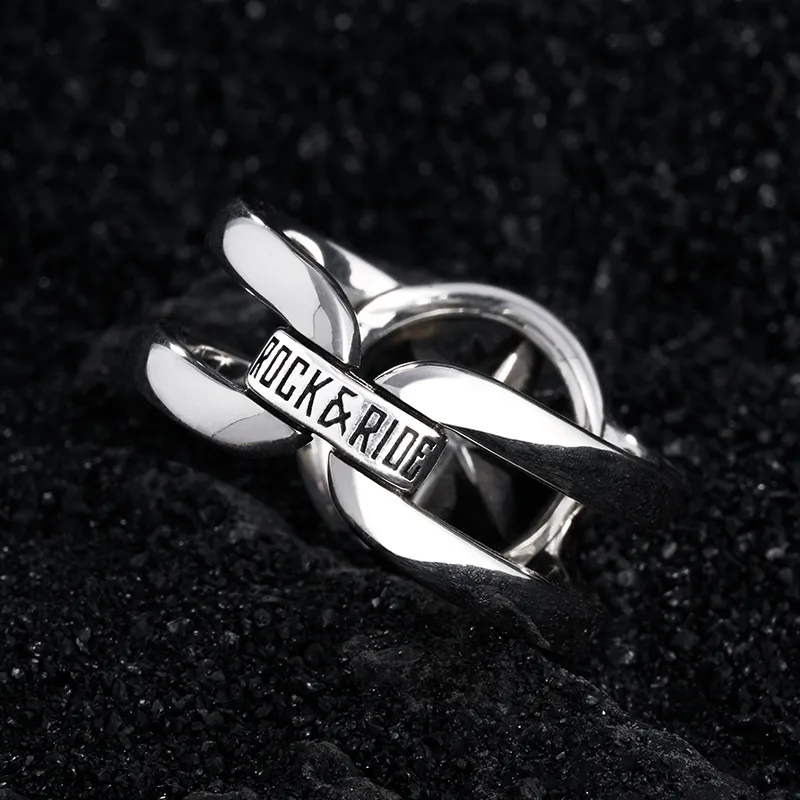 ROCK&RIDE 925 Sterling Silver Rings Men's-5