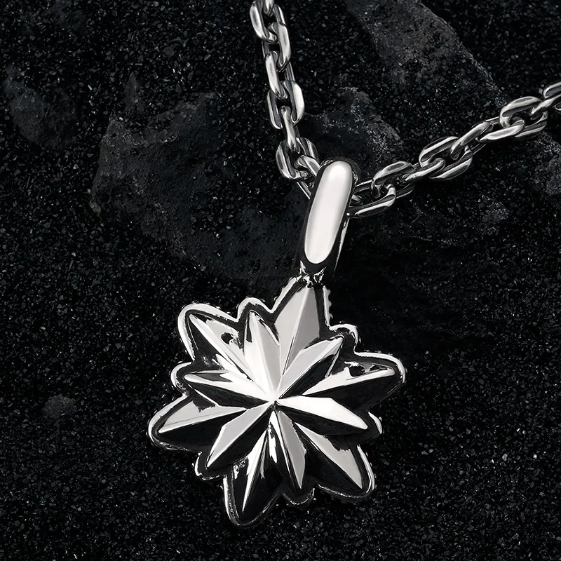 ROCK&RIDE 925 Sterling Silver With White Zircon Inlaid Charm/Pendant Unisex-3