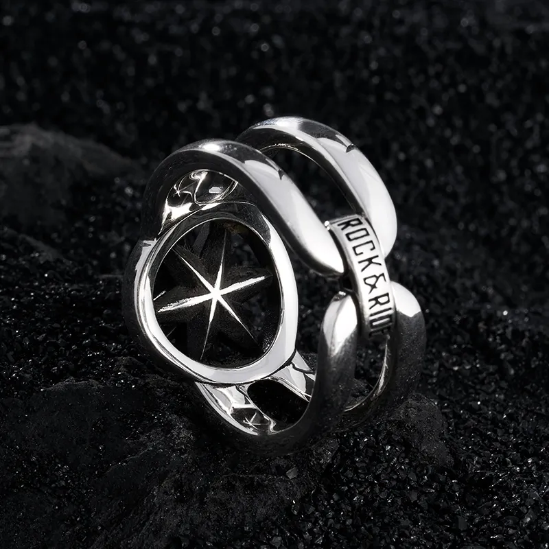 ROCK&RIDE 925 Sterling Silver Rings Men's-4