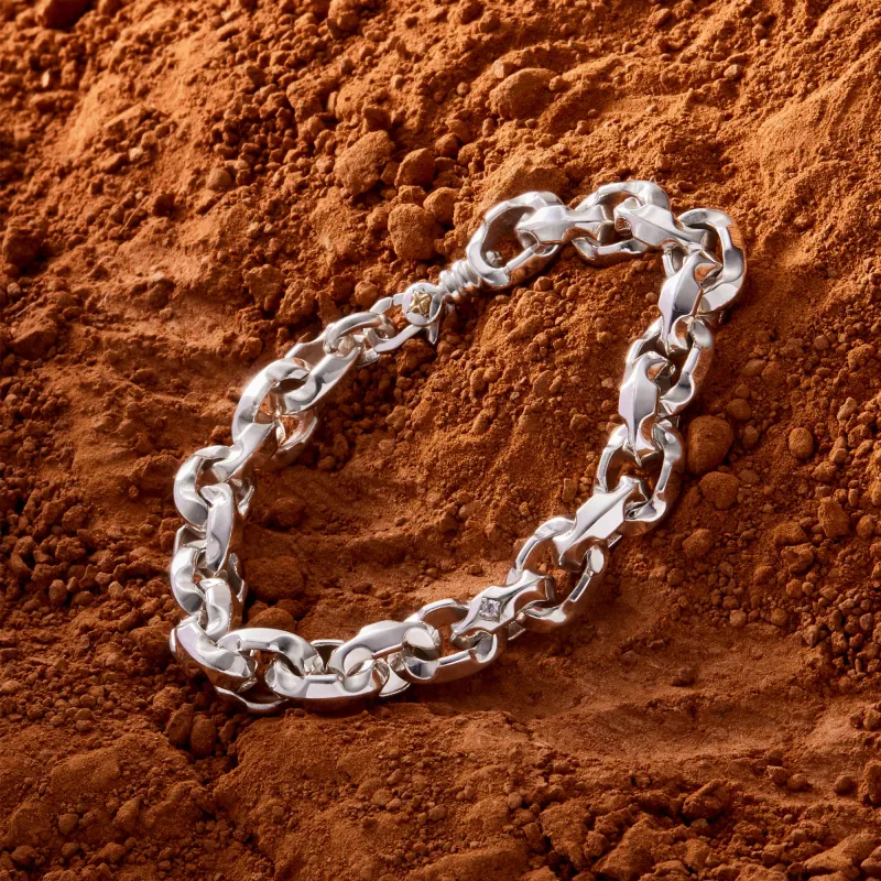 ROCK&RIDE S925 Silver With White Zircon Bracelets Men's-2