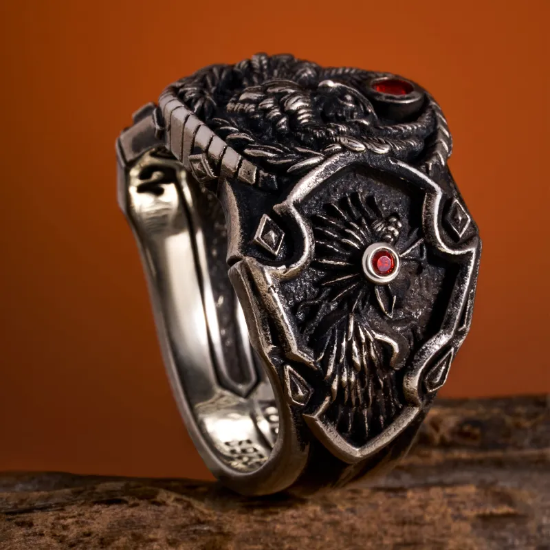 ROCK&RIDE 925 Sterling Silver Rings Men's-14