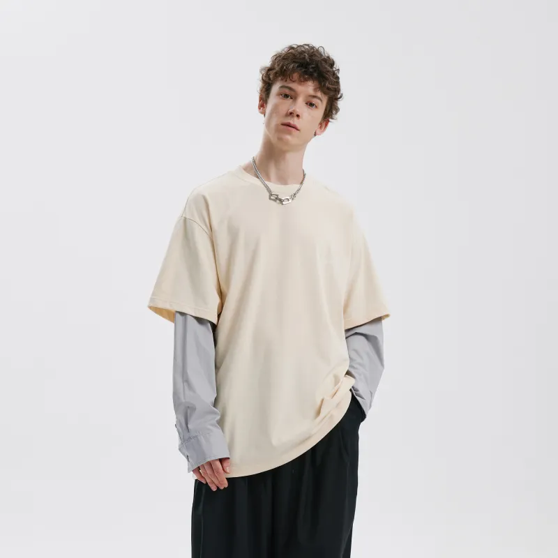 Caver&Hunter SS23 Mock Two Piece Long Sleeved T Shirt Unisex-11