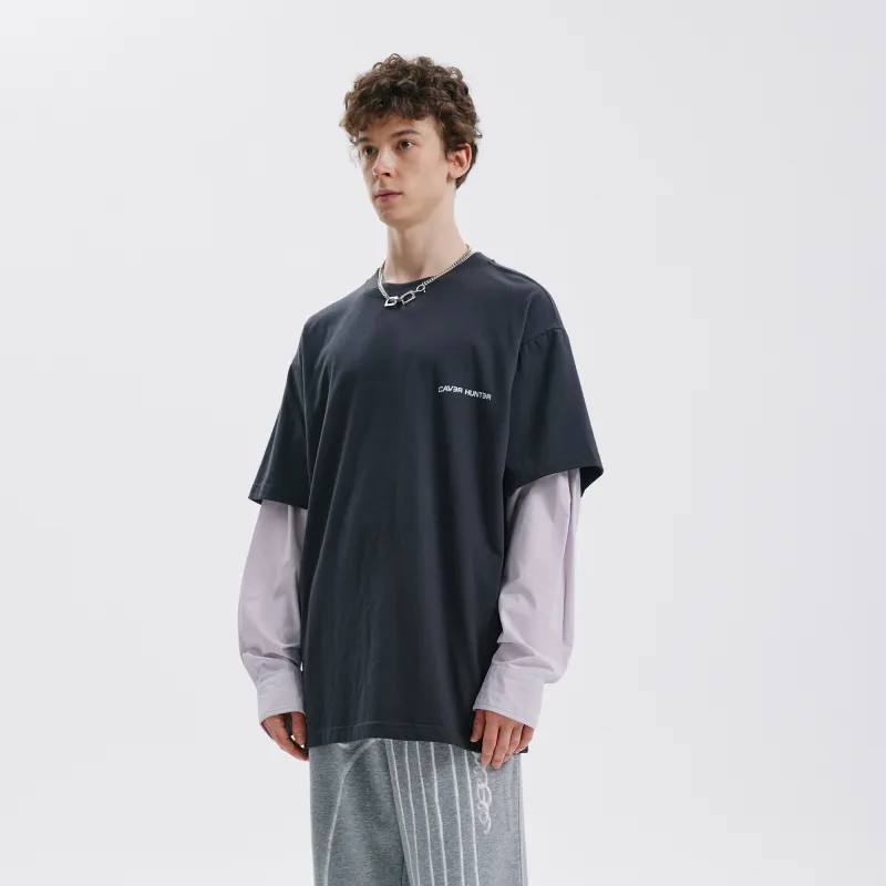 Caver&Hunter SS23 Mock Two Piece Long Sleeved T Shirt Unisex-4