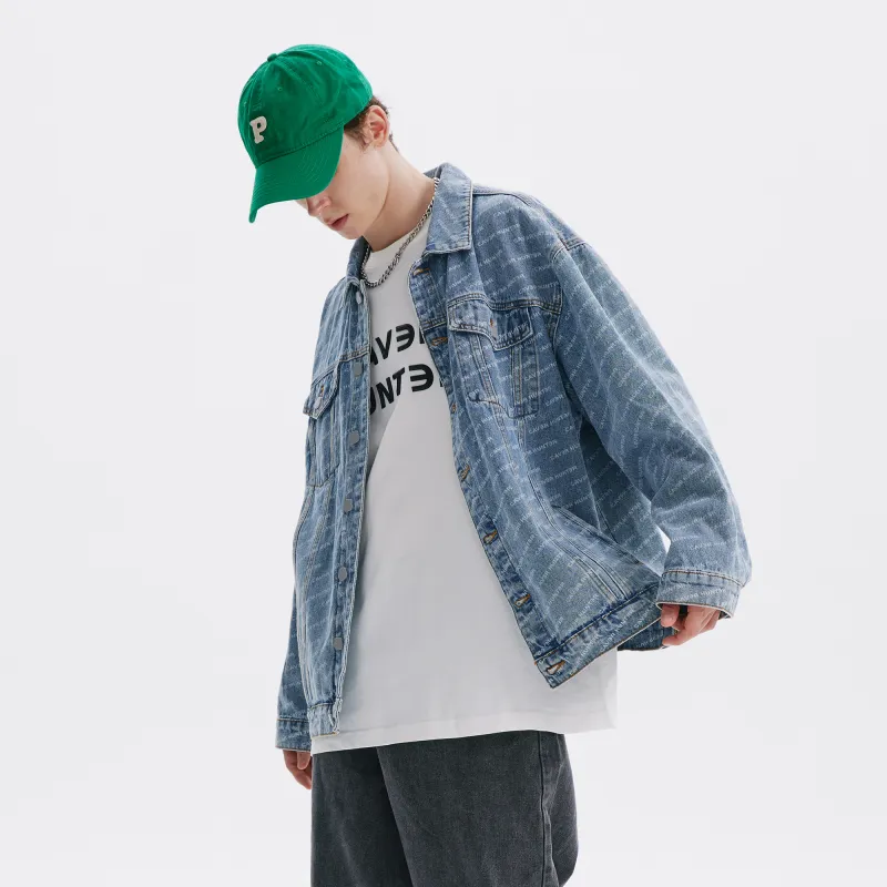 Caver&Hunter Spring Fall Denim Jacket Unisex Light Blue-6