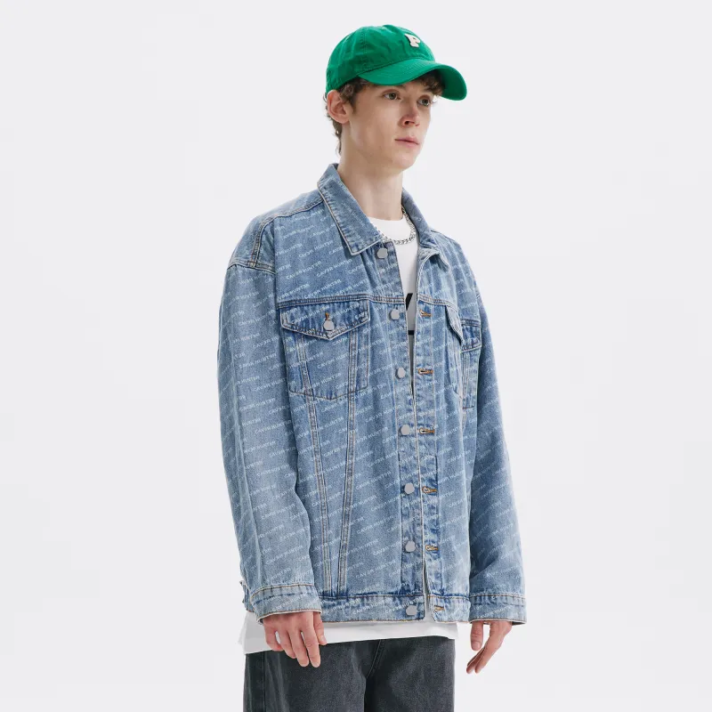 Caver&Hunter Spring Fall Denim Jacket Unisex Light Blue-4