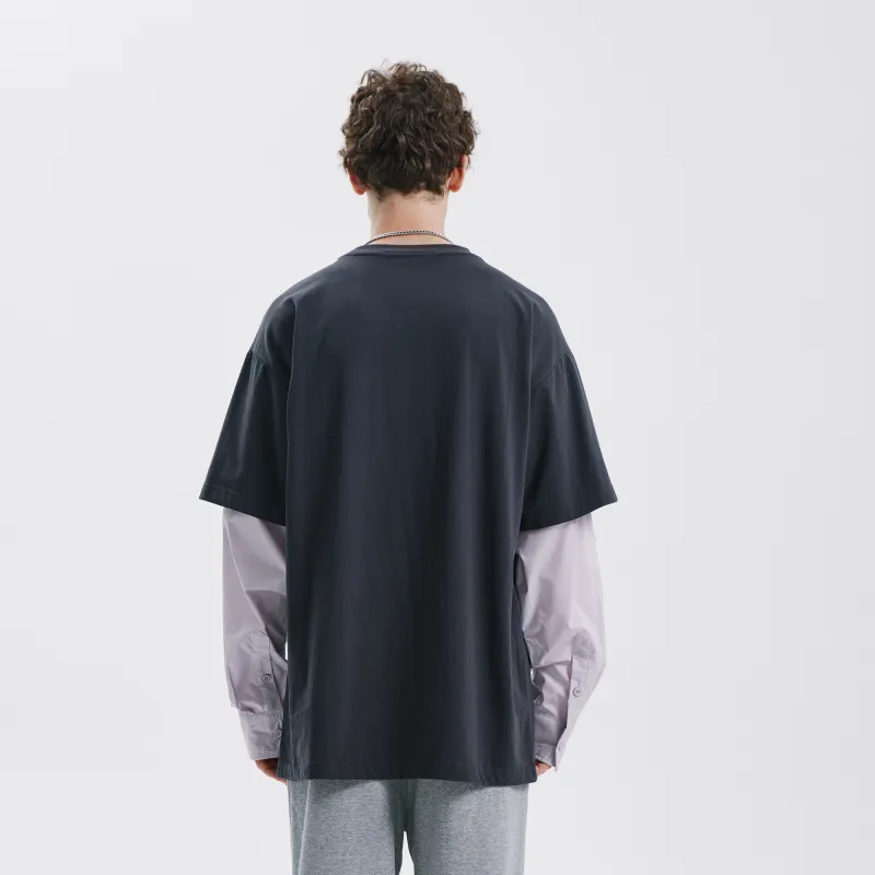 Caver&Hunter SS23 Mock Two Piece Long Sleeved T Shirt Unisex-3