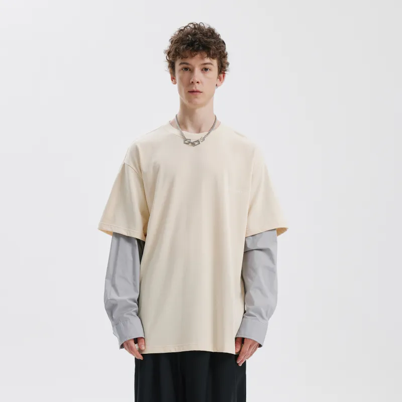 Caver&Hunter SS23 Mock Two Piece Long Sleeved T Shirt Unisex-8