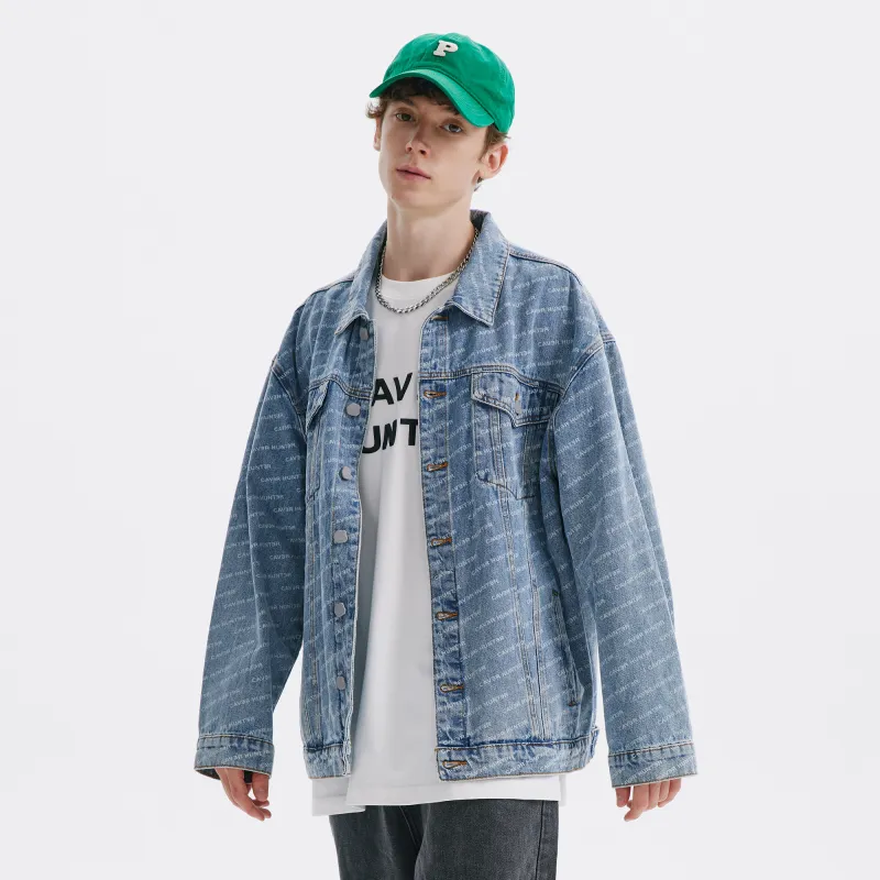 Caver&Hunter Spring Fall Denim Jacket Unisex Light Blue-8