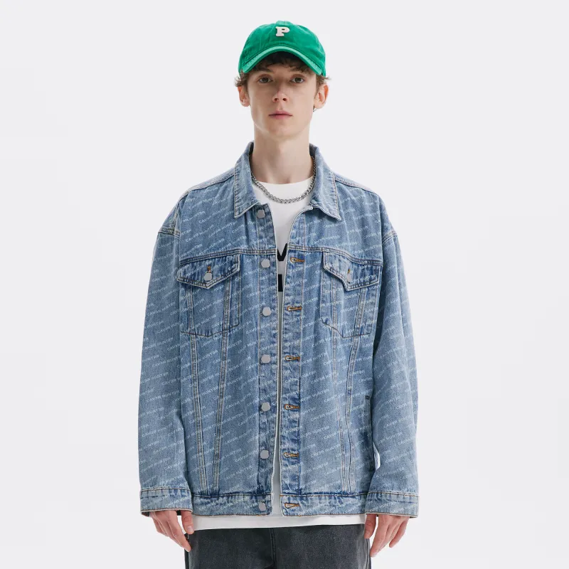 Caver&Hunter Spring Fall Denim Jacket Unisex Light Blue-2
