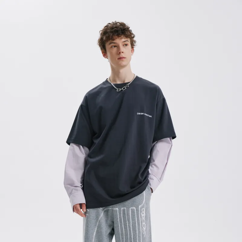Caver&Hunter SS23 Mock Two Piece Long Sleeved T Shirt Unisex-5