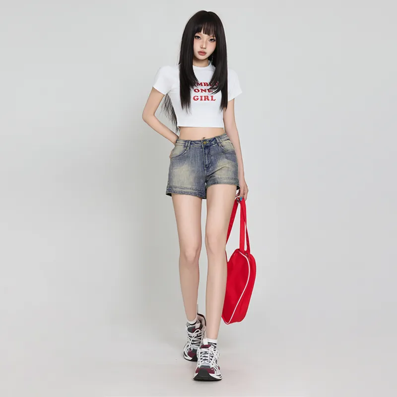 Poyz Denim Shorts Women's Nostalgic Blue-6