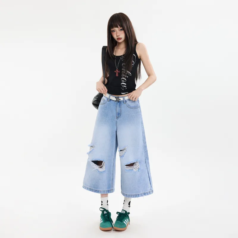 Poyz Denim Shorts Women's Sky Blue-13