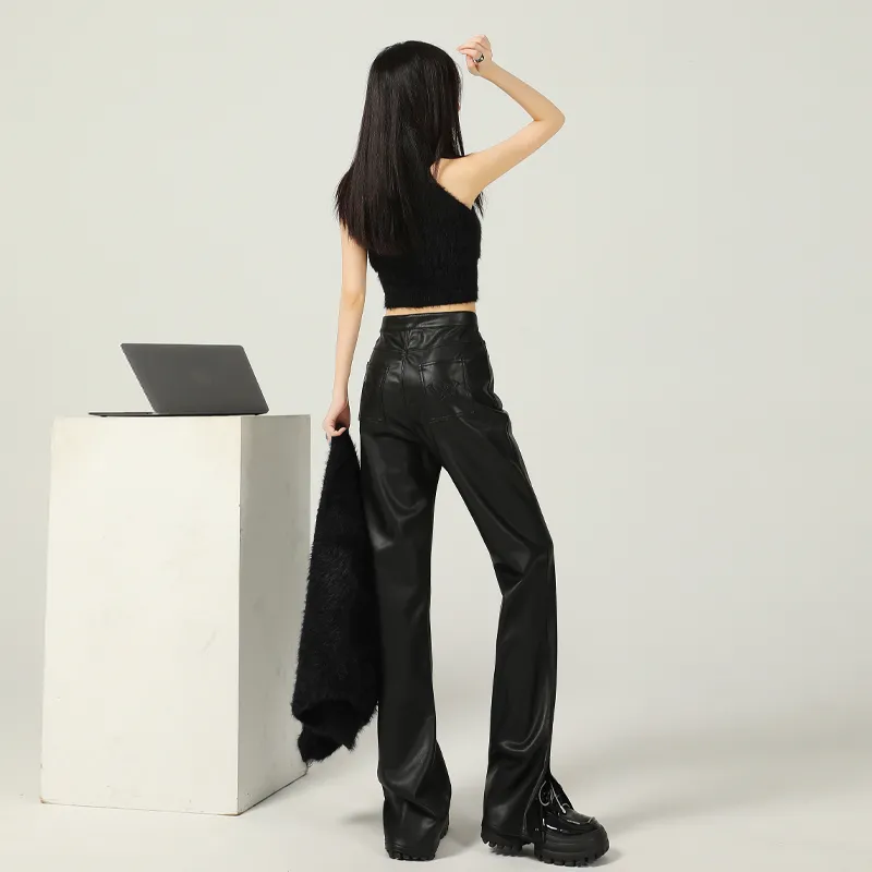 Poyz Leather Pants Women's Black-4