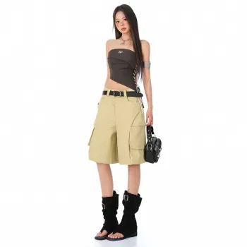 Poyz Denim Shorts Women's Khaki
