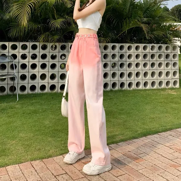 SUNSUNTOWN Jeans Women's Pink Gradient-6