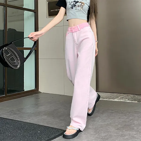 SUNSUNTOWN Jeans Women's Pink-5