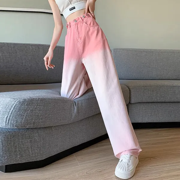 SUNSUNTOWN Jeans Women's Pink Gradient-3