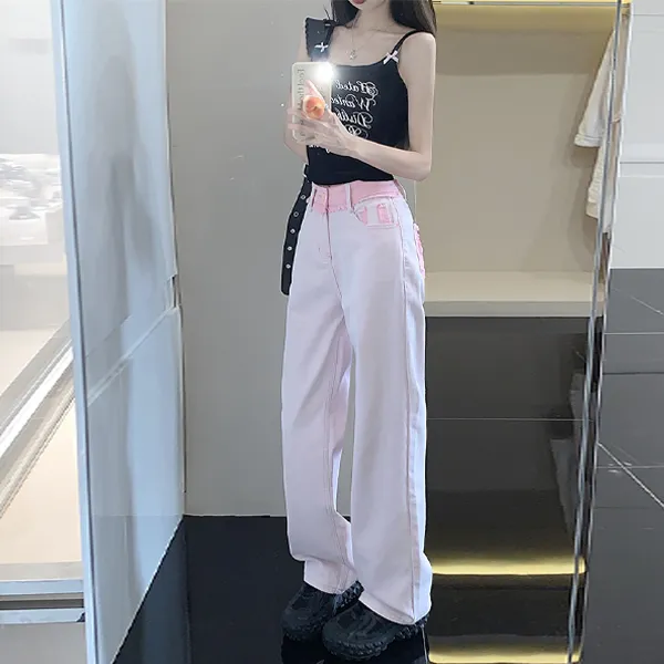 SUNSUNTOWN Jeans Women's Pink-2