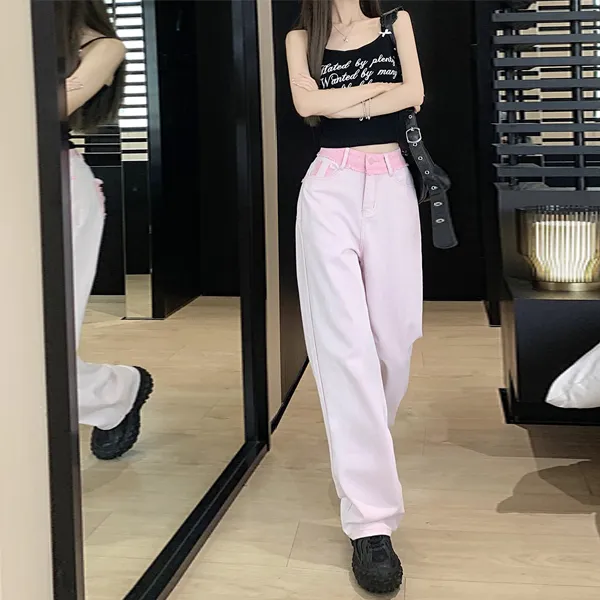 SUNSUNTOWN Jeans Women's Pink-4