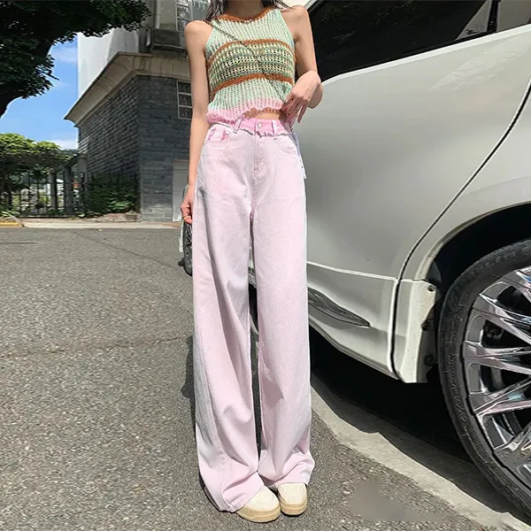 SUNSUNTOWN Jeans Women's Pink-6