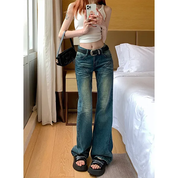 SUNSUNTOWN Jeans Women's Denim Blue-2