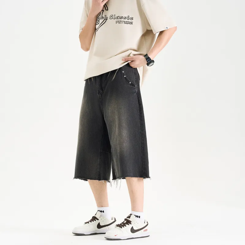 ZMOH Denim Shorts Unisex Black-2