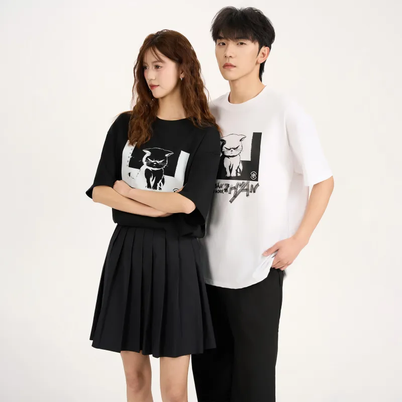 ZMOH Short Sleeved T Shirt Unisex Couple's-5