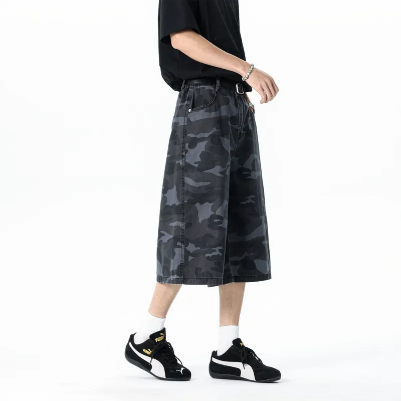 ZMOH Denim Shorts Unisex Camouflage-4