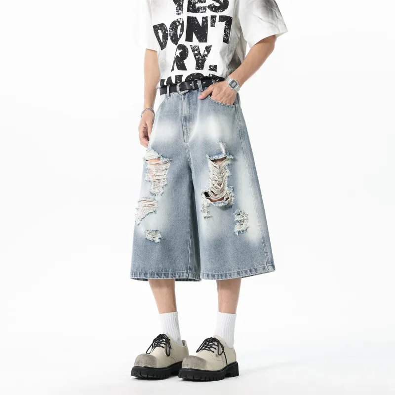 ZMOH Denim Shorts Unisex Light Blue-2