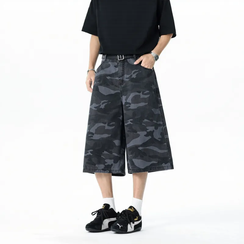 ZMOH Denim Shorts Unisex Camouflage-2