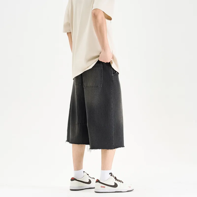 ZMOH Denim Shorts Unisex Black-5
