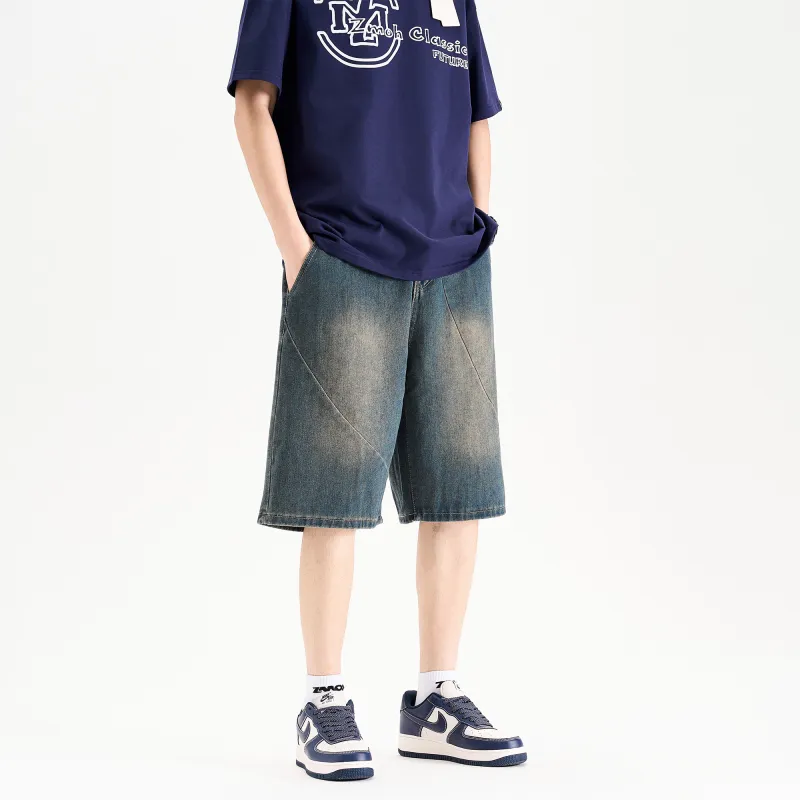 ZMOH Denim Shorts Unisex Couple's Blue-2