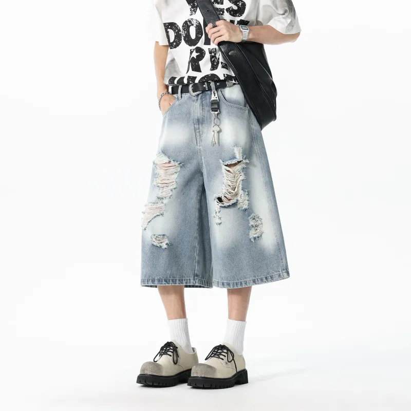 ZMOH Denim Shorts Unisex Light Blue-3