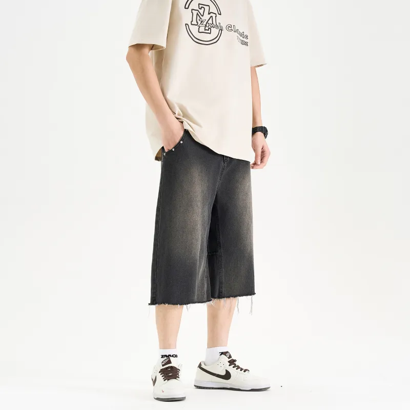 ZMOH Denim Shorts Unisex Black-4