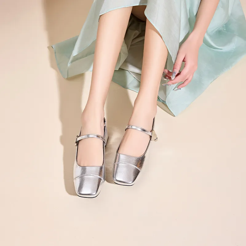 15 MINS Block Heel High Heels 4cm Women's-6
