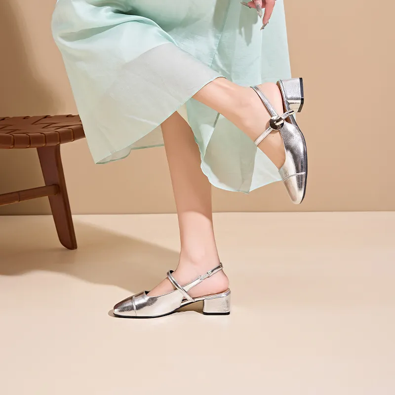 15 MINS Block Heel High Heels 4cm Women's-4