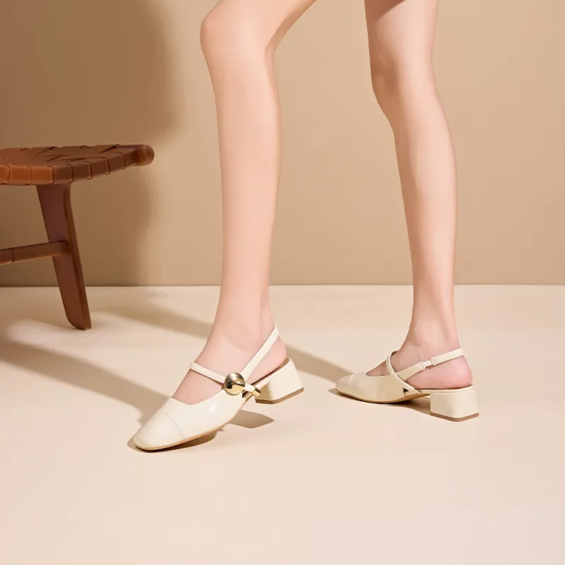 15 MINS Block Heel High Heels 4cm Women's-16