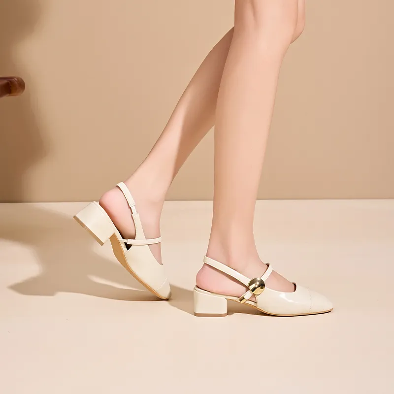 15 MINS Block Heel High Heels 4cm Women's-18