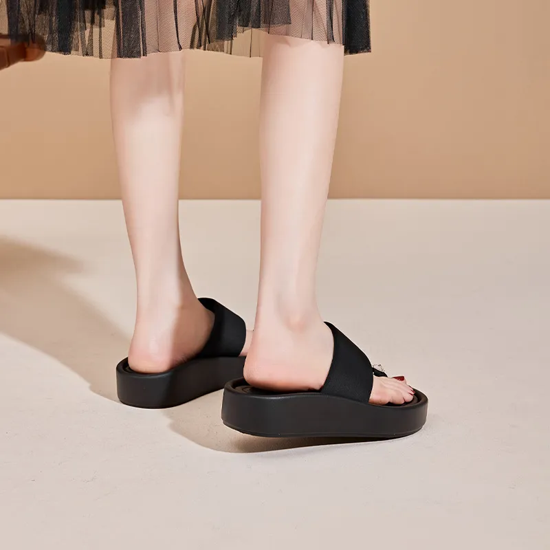 15 MINS Slide Slippers Women's Black/Silver-5