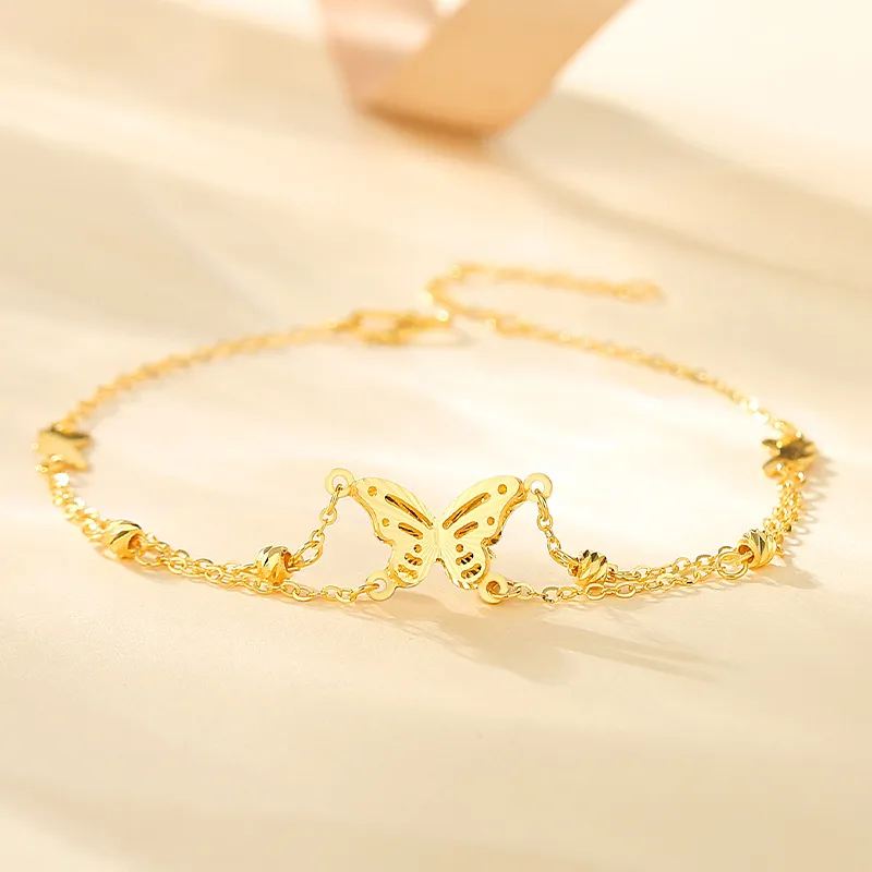 YASIFU New Arrival Niche Versatile Butterfly Solid Gold 999 Fixed Price Gold Bracelet Women's-1