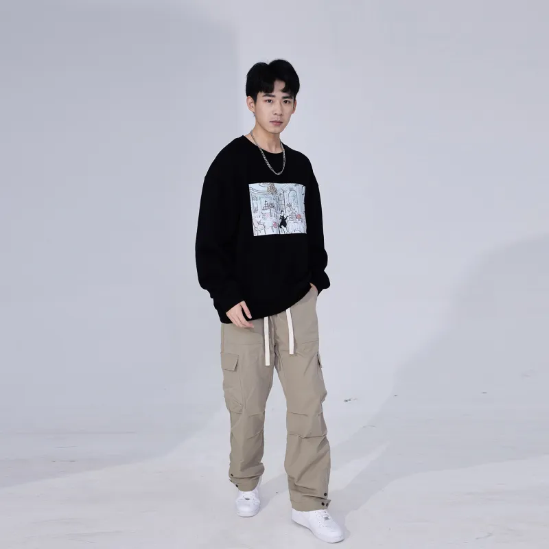 Hepburn Cat Sweatshirt Sets Unisex-3