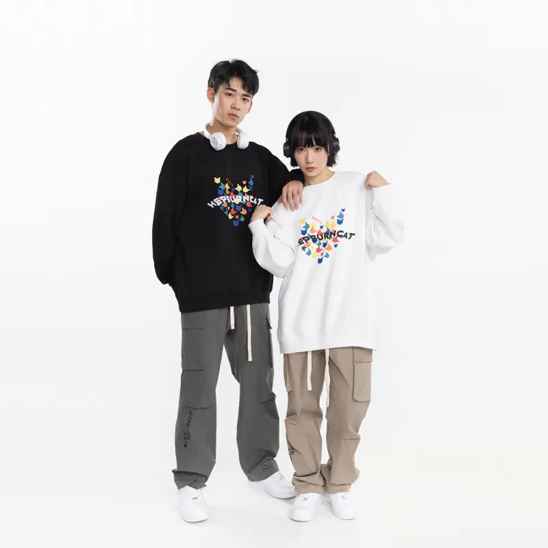 Hepburn Cat Sweatshirt Sets Unisex-3